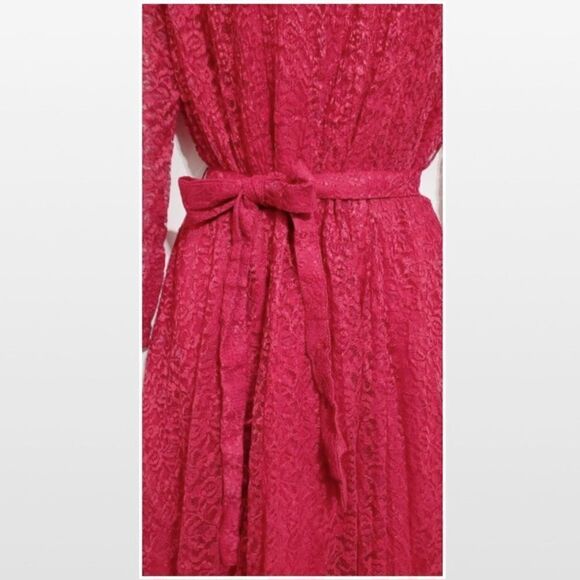 Vintage Red Lace Maxi Dress - Picture 4 of 11